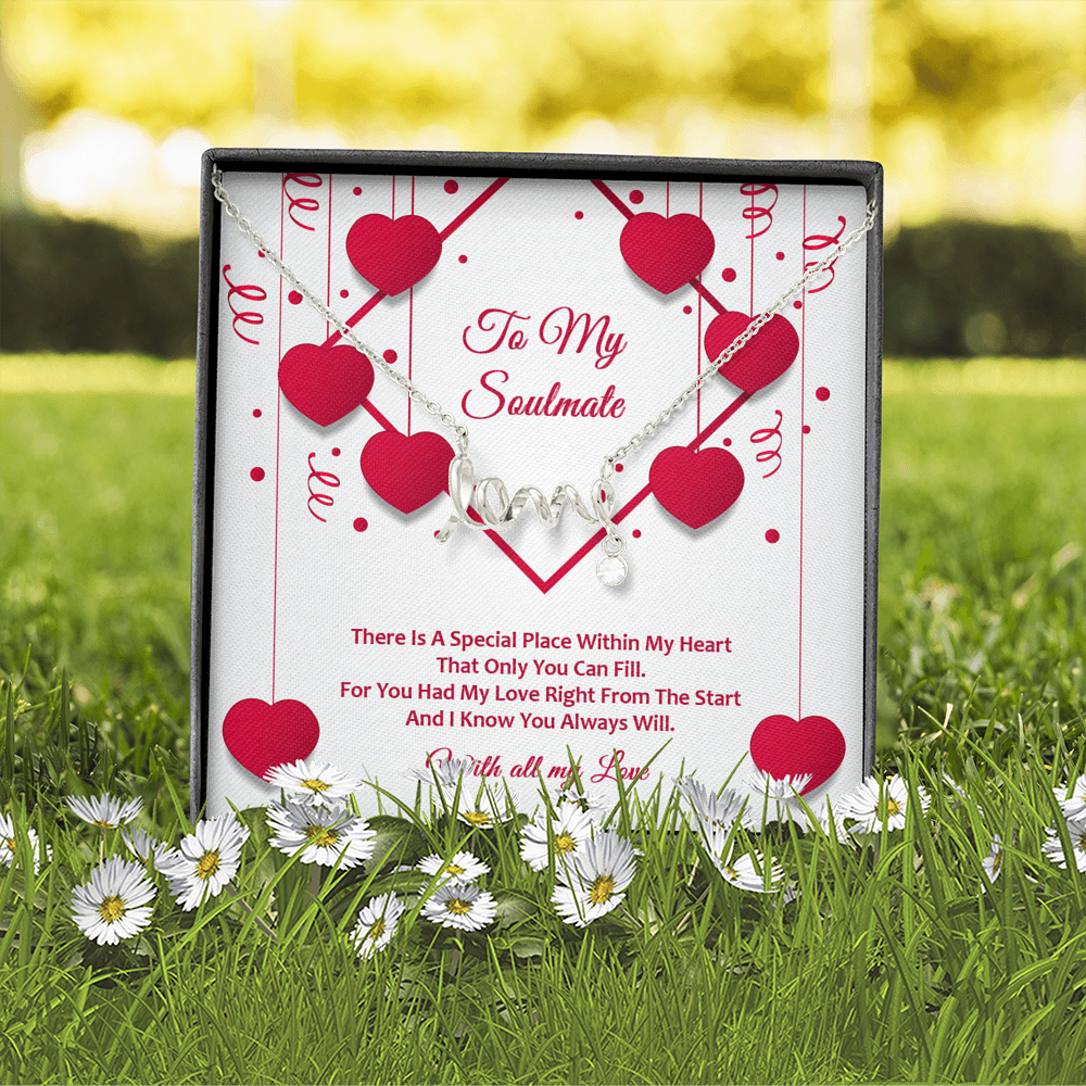 Scripted Love Necklace - Red Ribbons - Soulmate