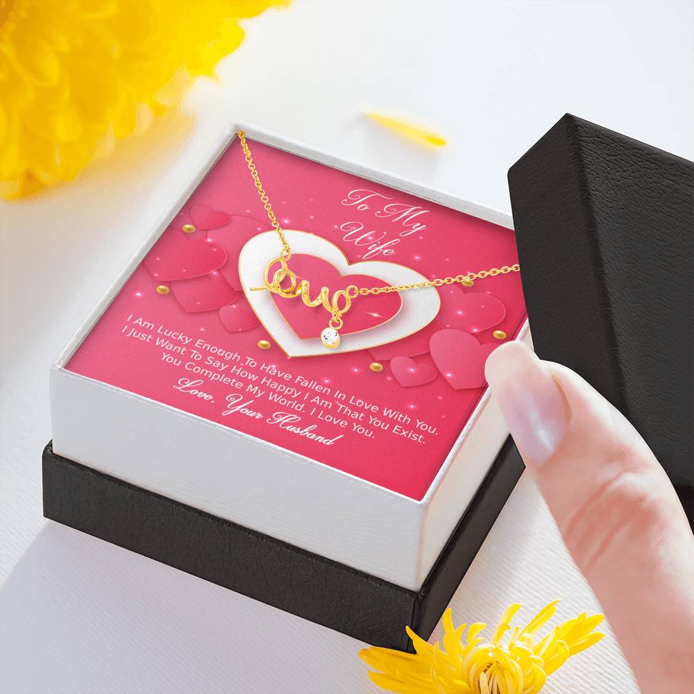 Scripted Love Necklace - Pink Delight - Wife