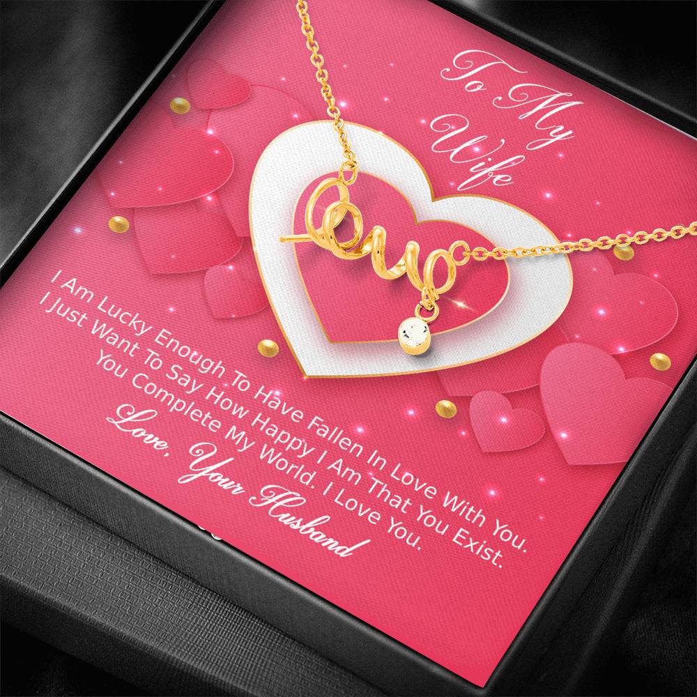 Scripted Love Necklace - Pink Delight - Wife