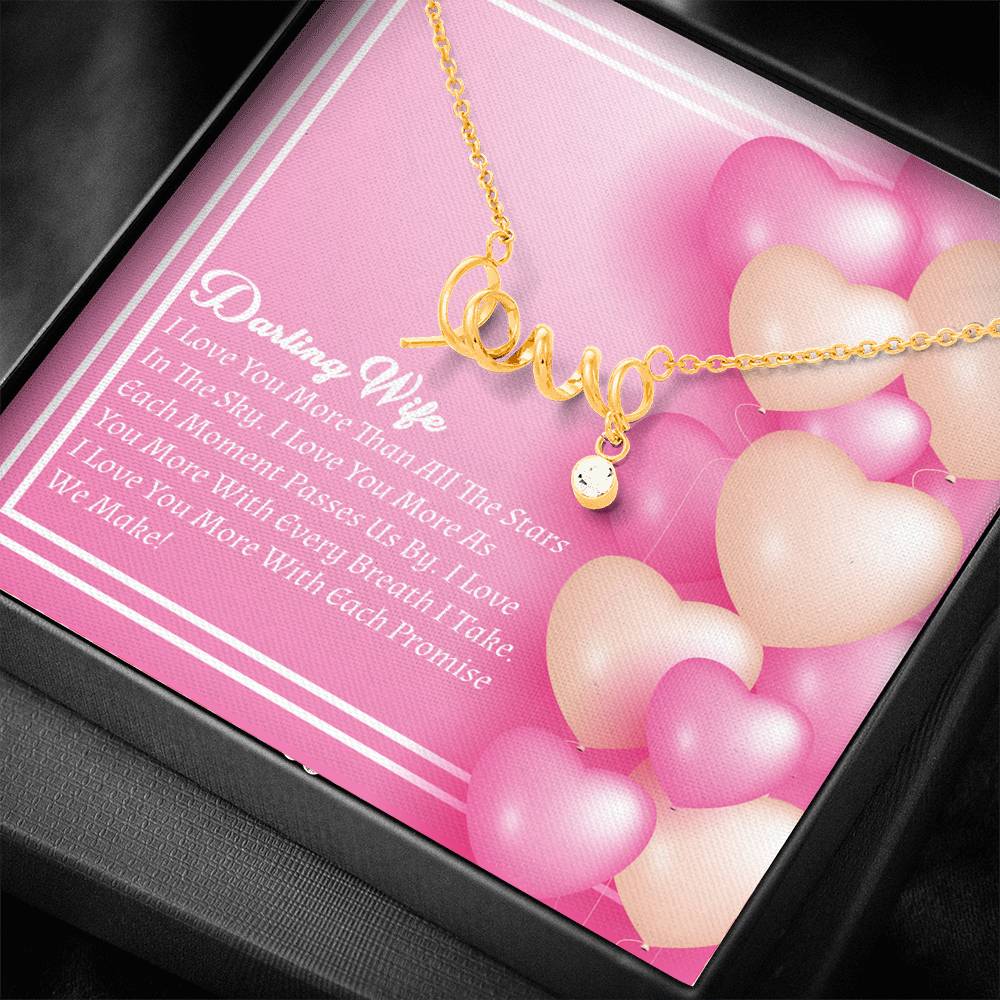 Scripted Love Necklace - Candy Hearts - Wife