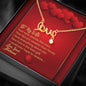 Scripted Love Necklace - Red Hearts - Wife