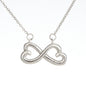 Infinity Hearts Necklace - Red Ribbons - Wife