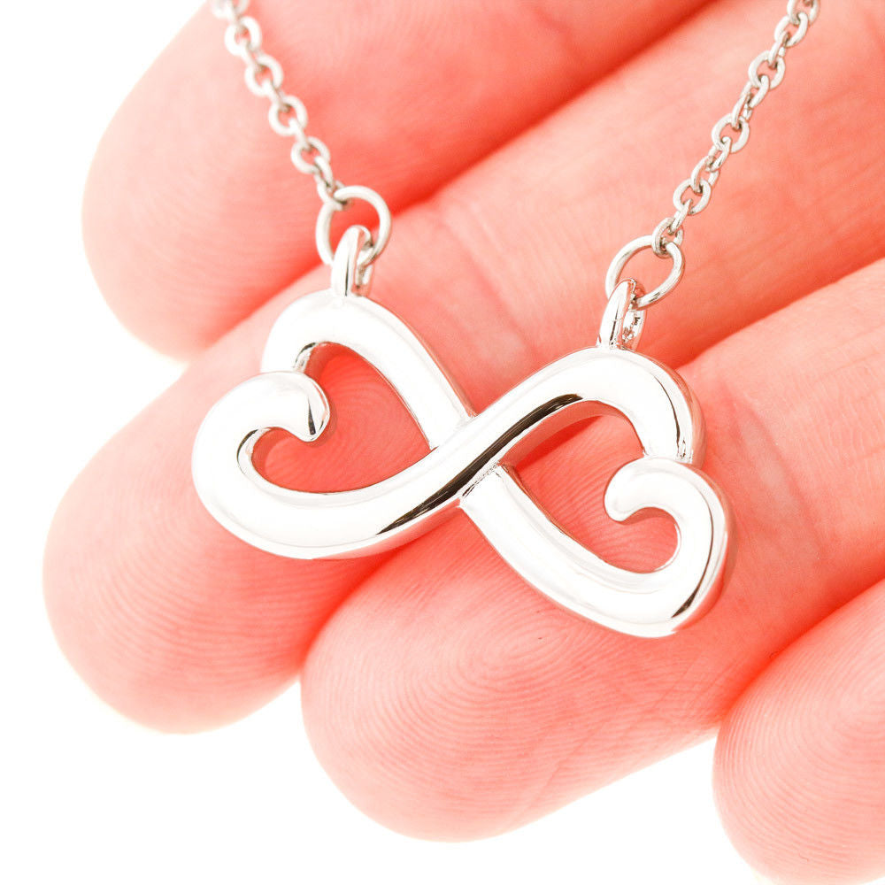 Infinity Hearts Necklace - Red Ribbons - Soulmate