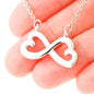 Infinity Hearts Necklace - Red Hearts - Wife