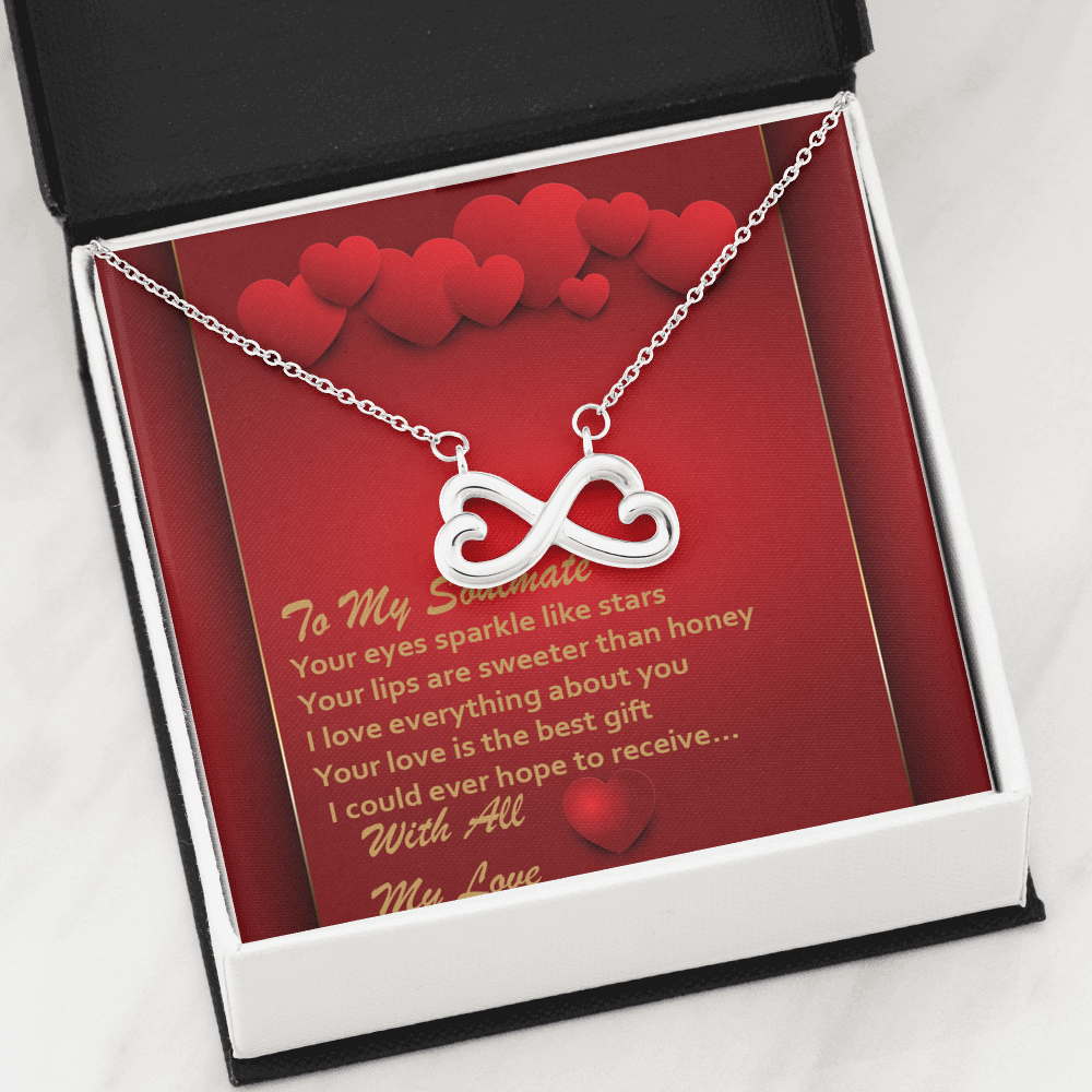 Infinity Hearts Necklace - Red Hearts - Soulmate