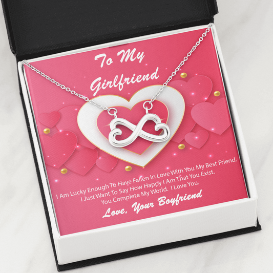 Infinity Hearts Necklace - Pink Delight - Girlfriend