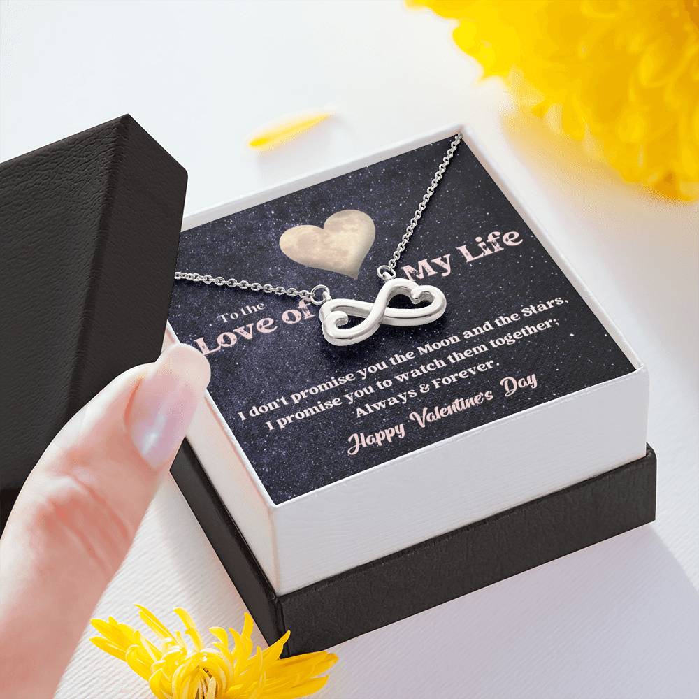 Infinity Hearts Necklace - Moon and Stars - Valentine
