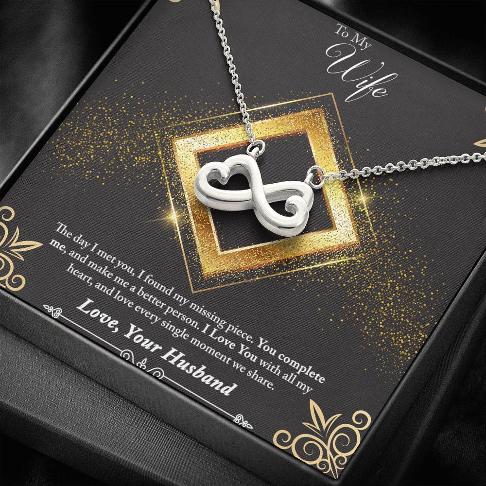 Infinity Hearts Necklace - Glitter - Wife