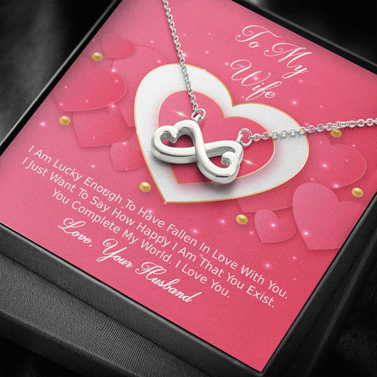 Infinity Hearts Necklace - Pink Delight - Wife