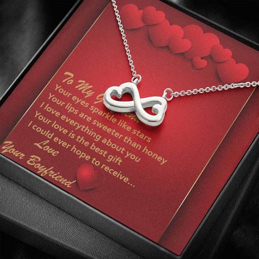 Infinity Hearts Necklace - Red Hearts - Girlfriend