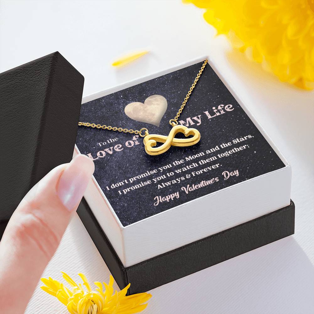 Infinity Hearts Necklace - Moon and Stars - Valentine
