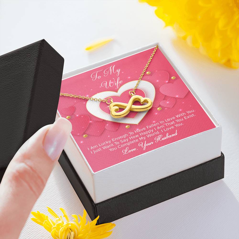 Infinity Hearts Necklace - Pink Delight - Wife