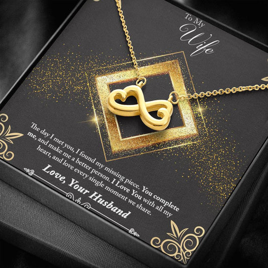 Infinity Hearts Necklace - Glitter - Wife