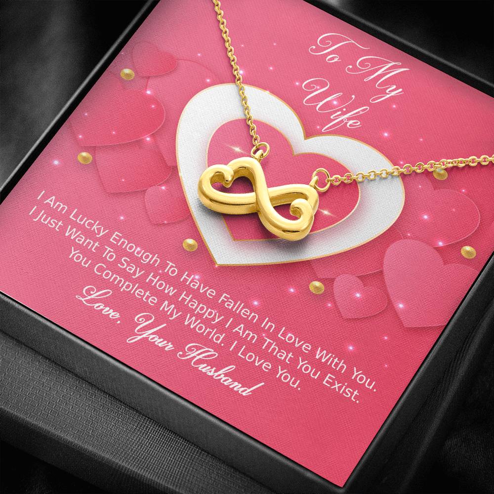 Infinity Hearts Necklace - Pink Delight - Wife