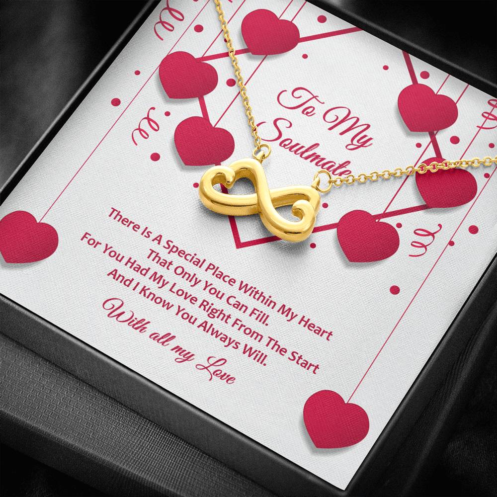 Infinity Hearts Necklace - Red Ribbons - Soulmate