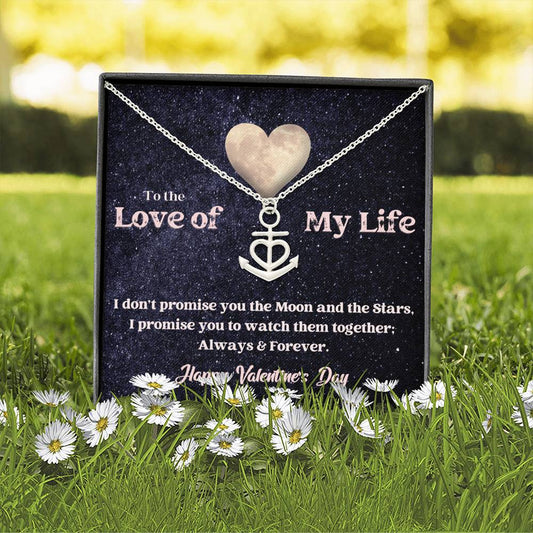 Anchor Necklace - Moon and Stars - Valentine