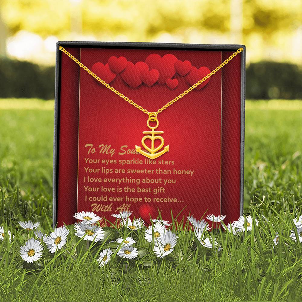 Anchor Necklace - Red Hearts - Soulmate
