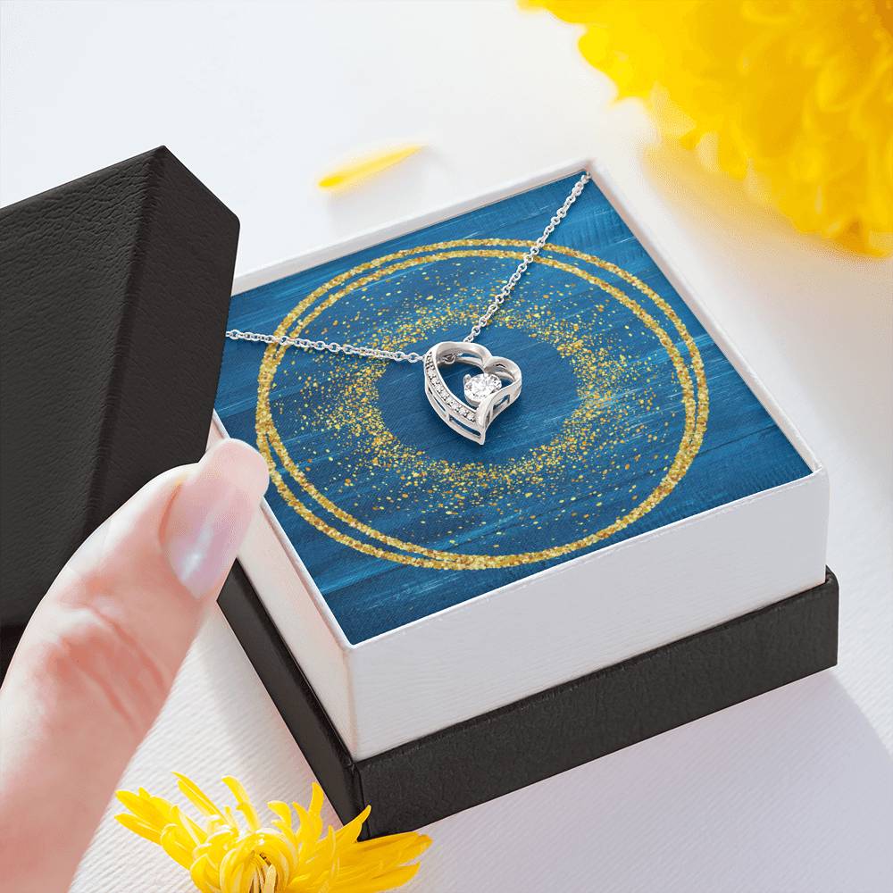 Forever Love Necklace - Glitter Blue