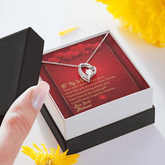 Forever Love Necklace - Red Hearts - Wife