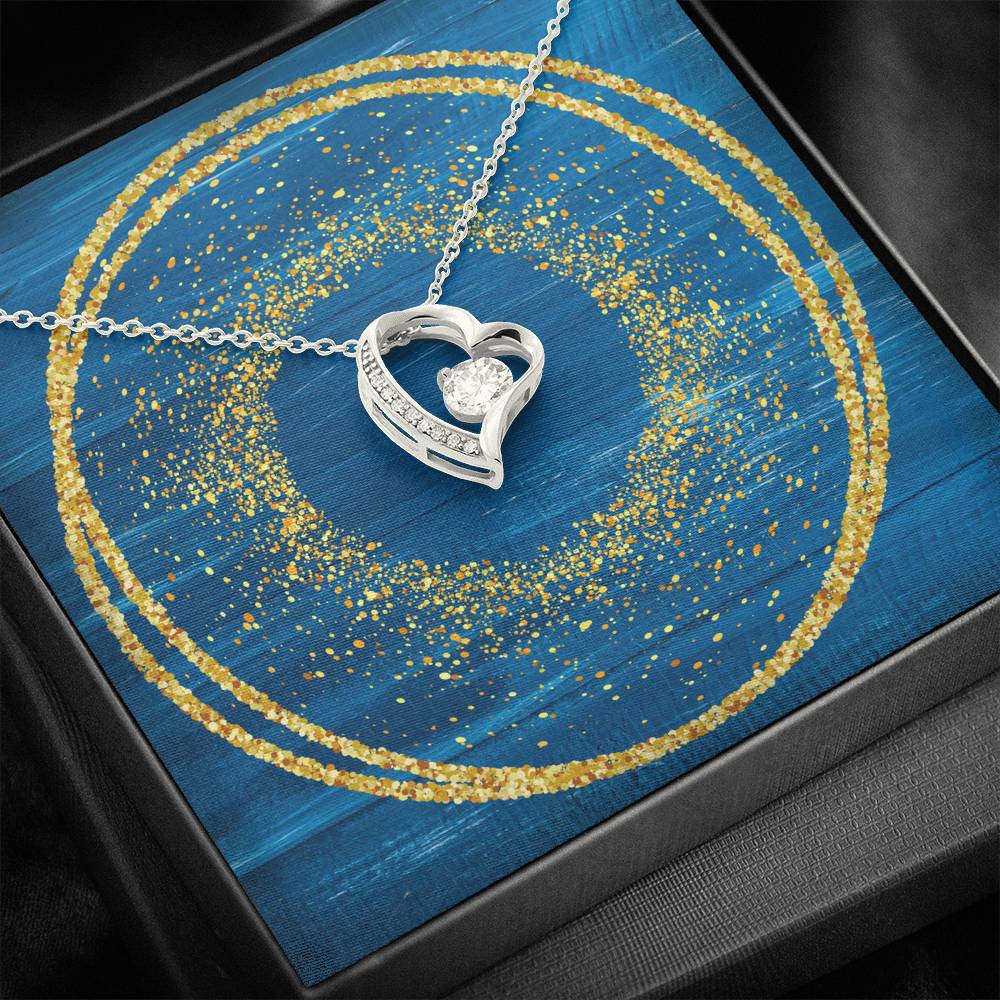 Forever Love Necklace - Glitter Blue