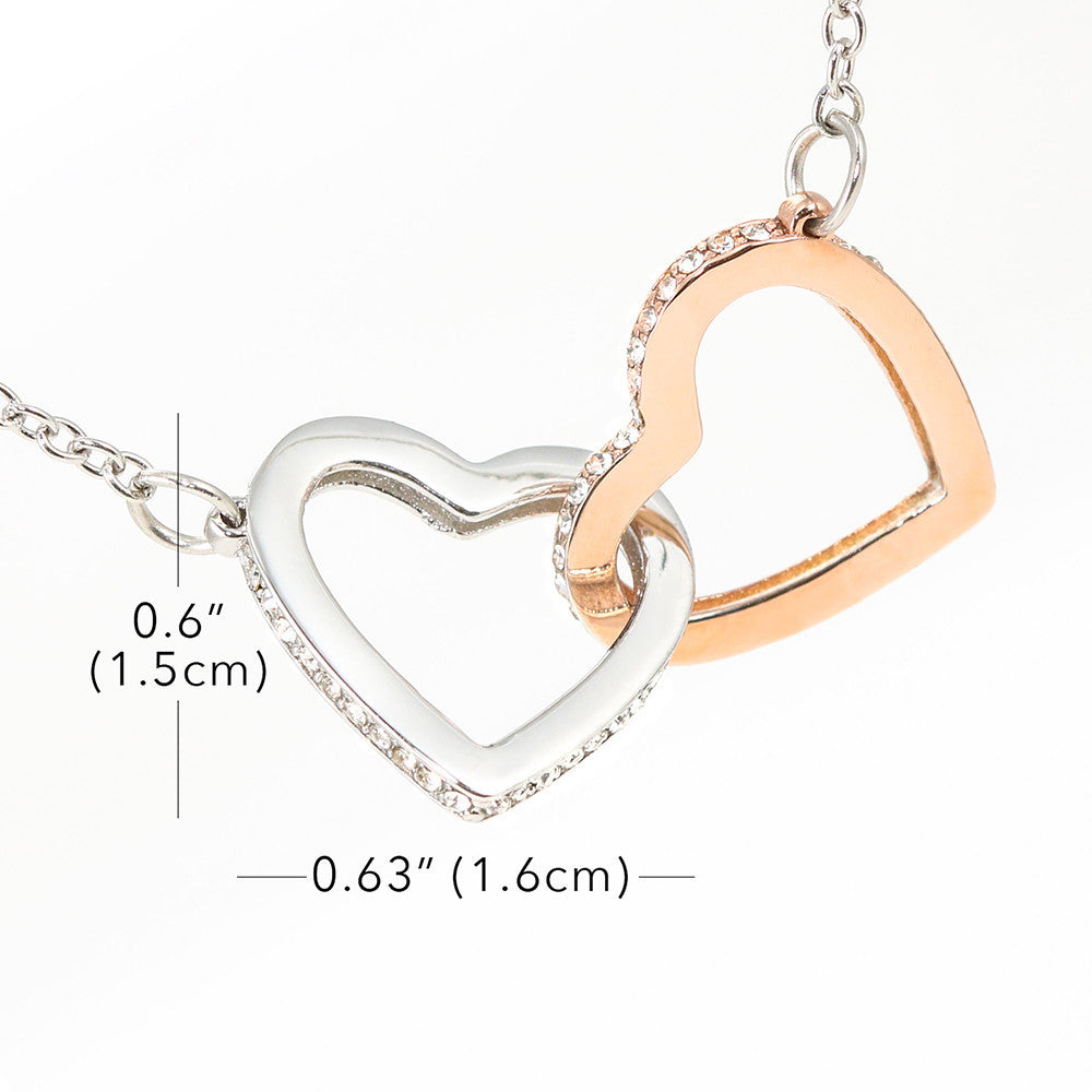 Interlocking Hearts Necklace - Red Hearts - Wife