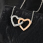 Interlocking Hearts Necklace - Red Hearts - Girlfriend