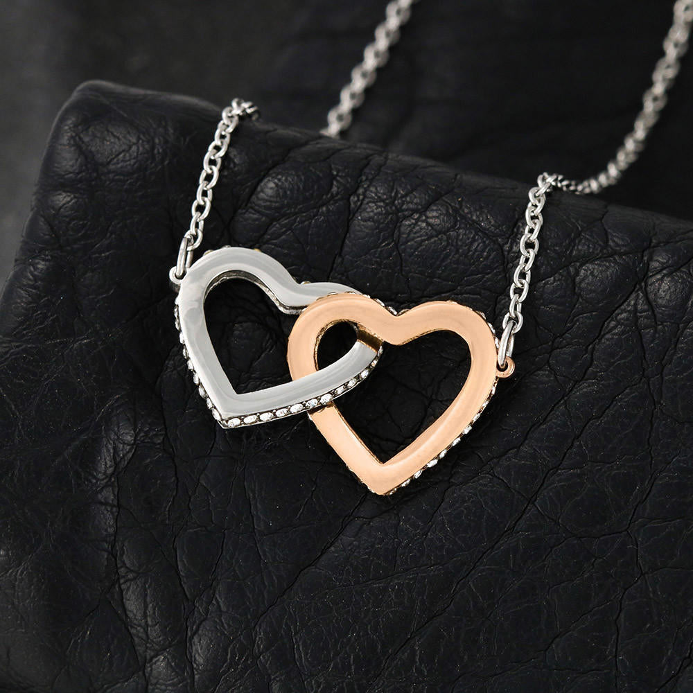 Interlocking Hearts Necklace - Red Hearts - Wife