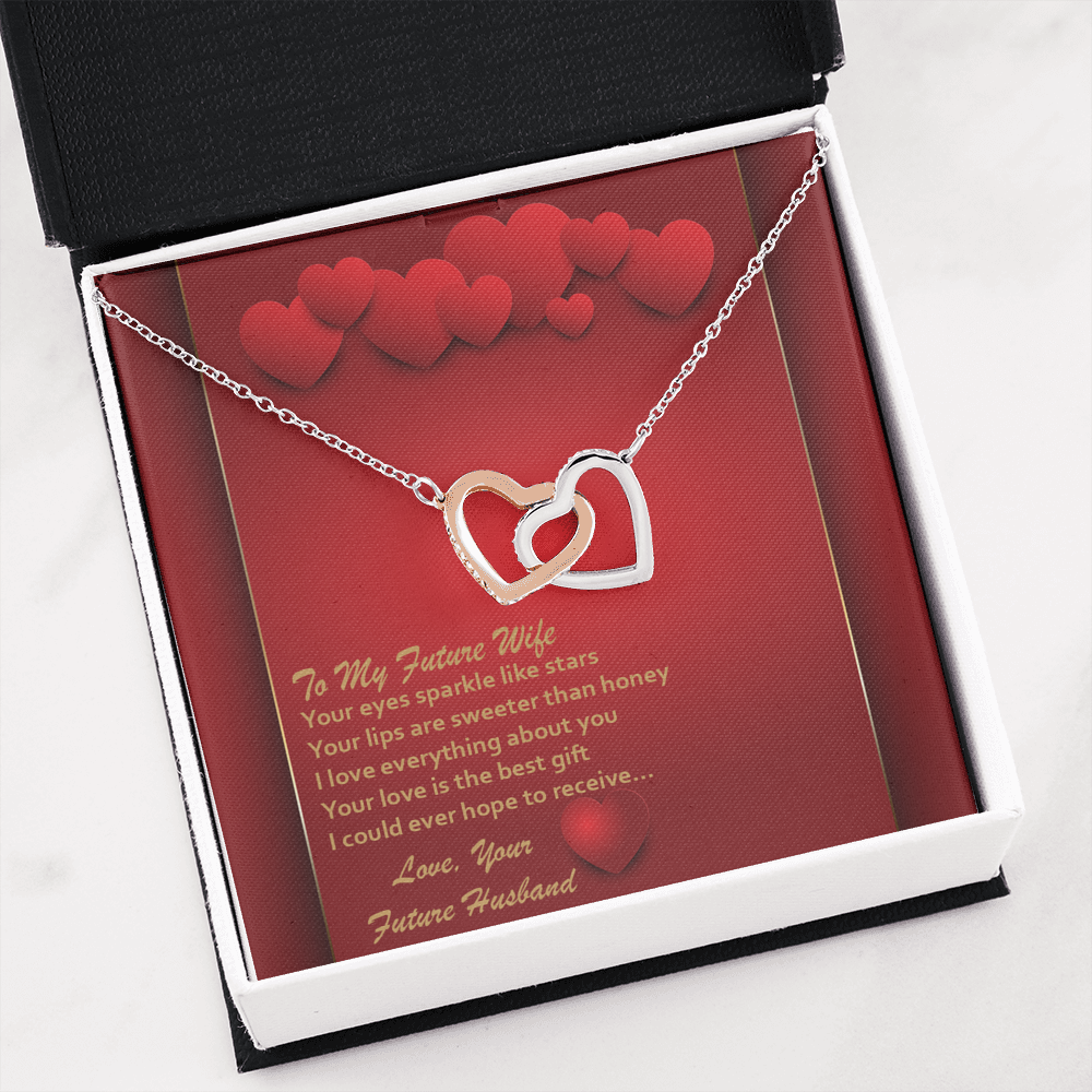 Interlocking Hearts Necklace - Red Hearts - Future Wife