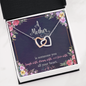 Interlocking Hearts Necklace - Navy Floral - Mom