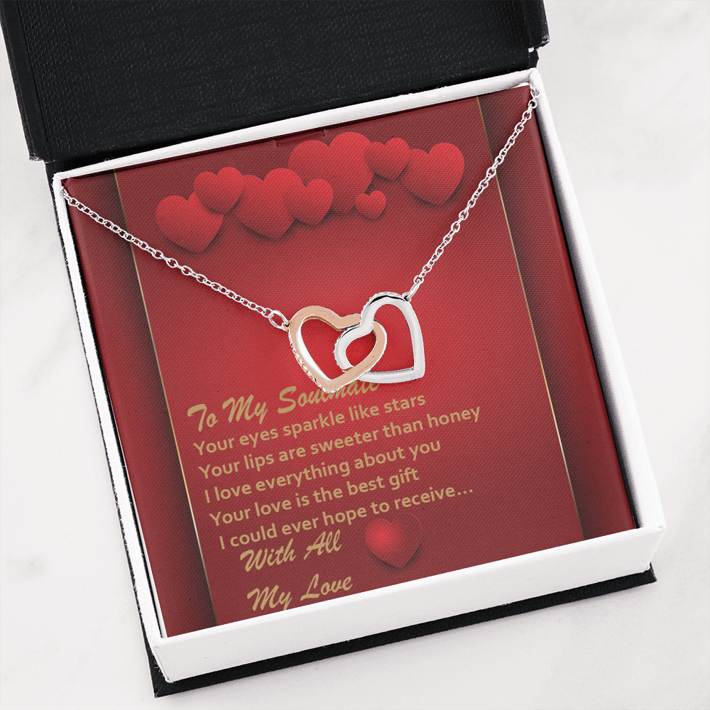 Interlocking Hearts Necklace - Red Hearts - Soulmate