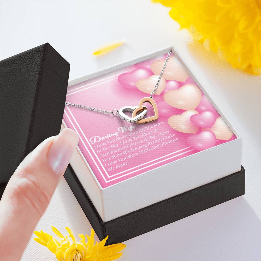 Interlocking Hearts Necklace - Candy Hearts - Wife