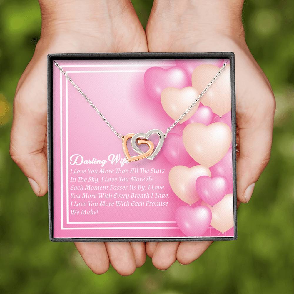 Interlocking Hearts Necklace - Candy Hearts - Wife