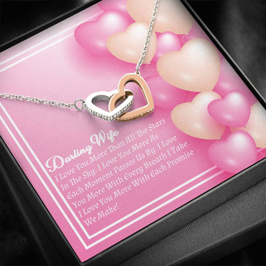 Interlocking Hearts Necklace - Candy Hearts - Wife