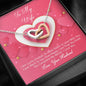 Interlocking Hearts Necklace - Pink Delight - Wife
