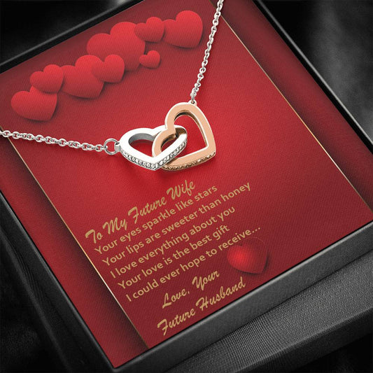Interlocking Hearts Necklace - Red Hearts - Future Wife