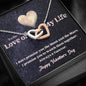 Interlocking Hearts Necklace - Moon and Stars - Valentine