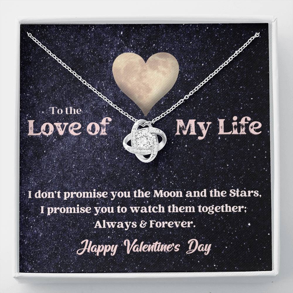 Love Knot Necklace - Moon and Stars - Valentine