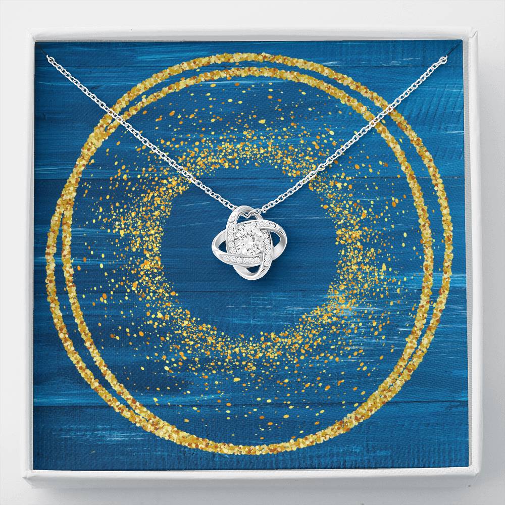 Love Knot Necklace - Glitter Blue