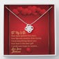 Love Knot Necklace - Red Hearts - Wife