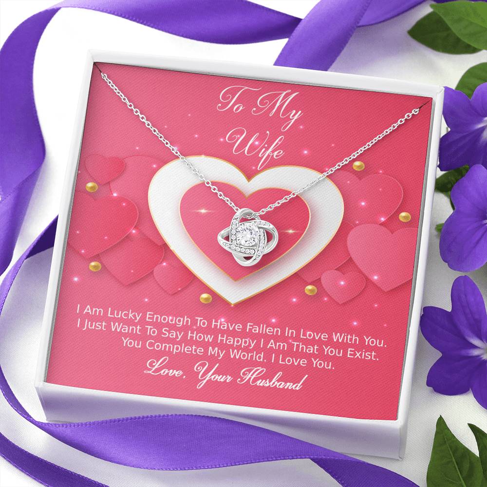 Love Knot Necklace - Pink Delight - Wife