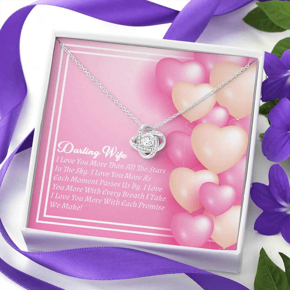 Love Knot Necklace - Candy Hearts - Wife