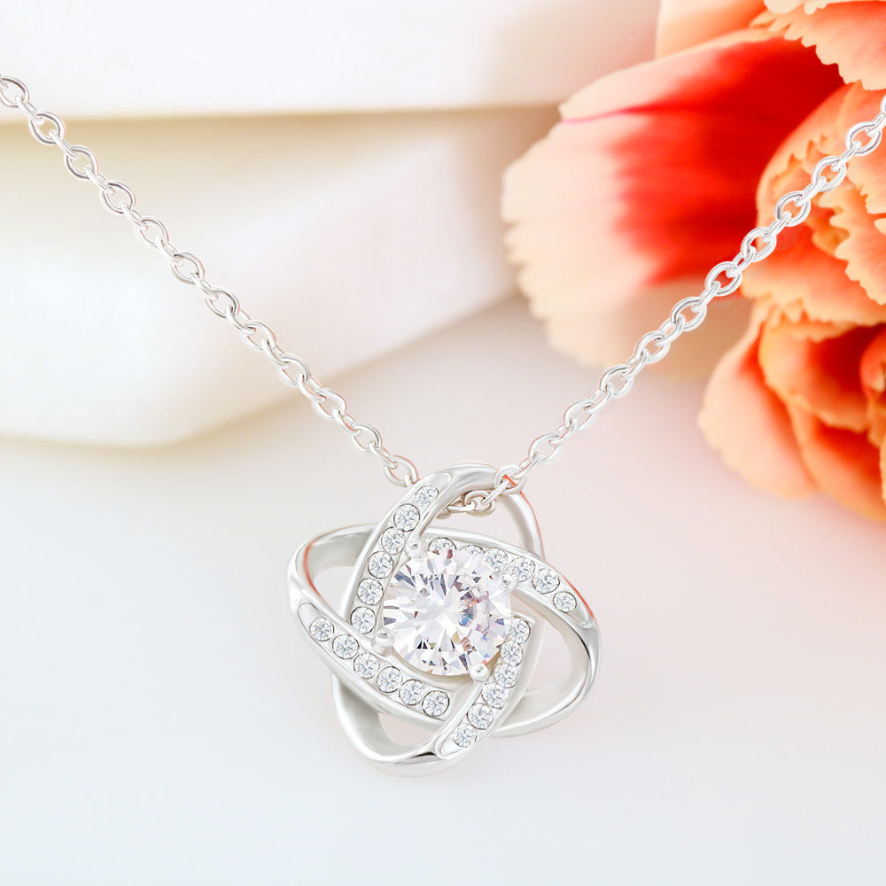 Love Knot Necklace - Red Ribbons - Wife