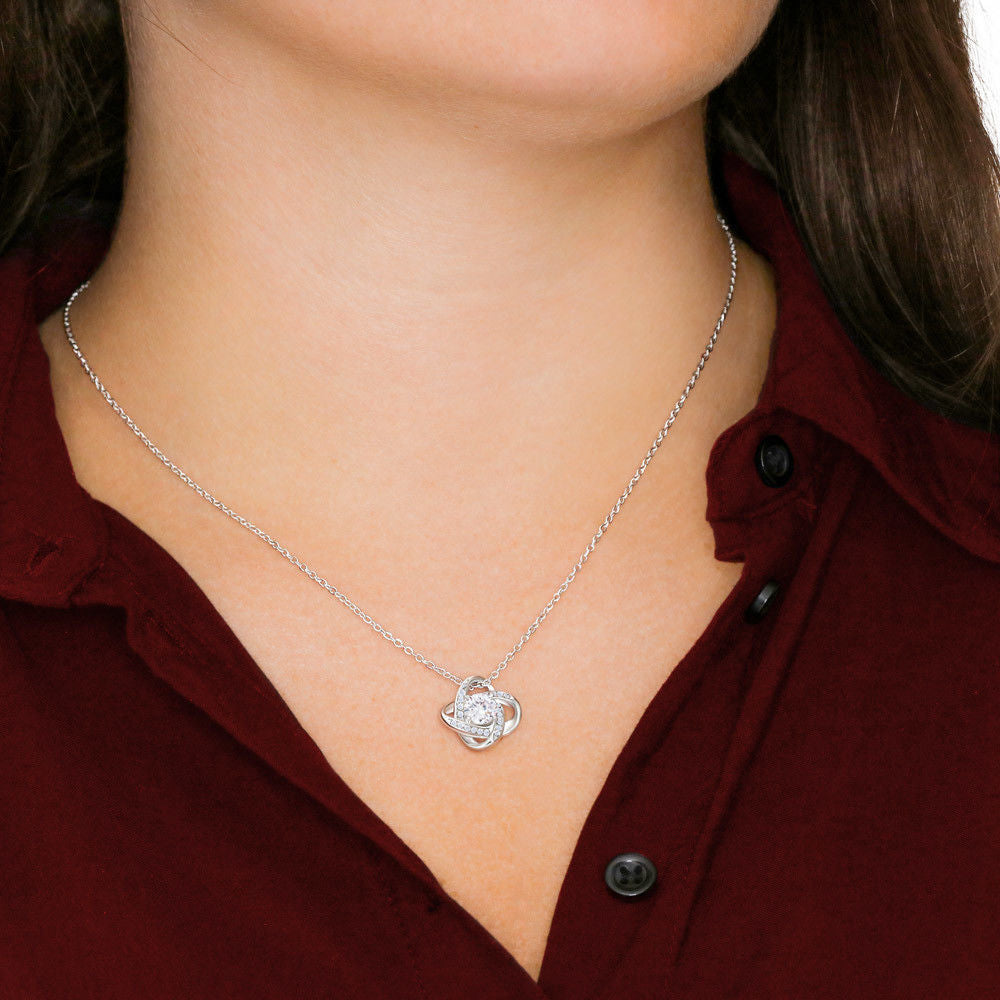 Love Knot Necklace - Red Ribbons - Wife