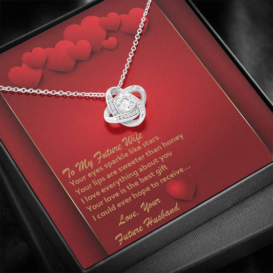 Love Knot Necklace - Red Hearts - Future WIfe