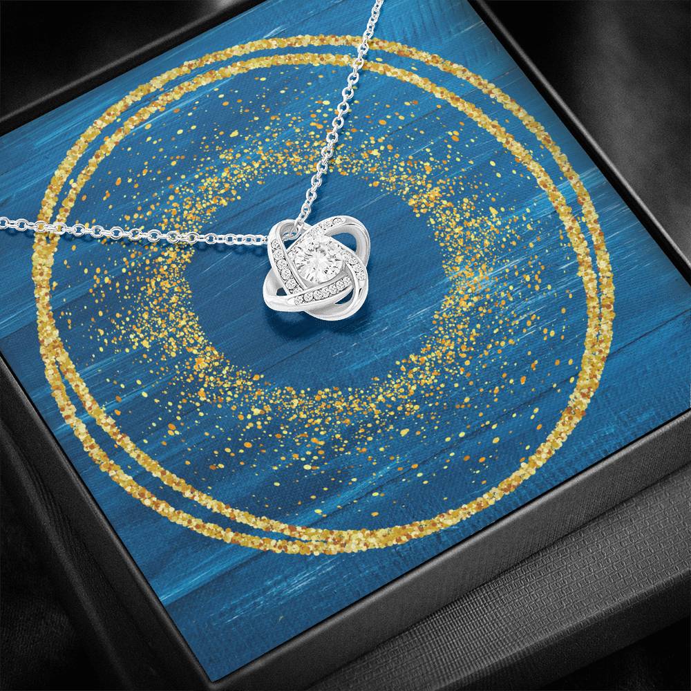 Love Knot Necklace - Glitter Blue