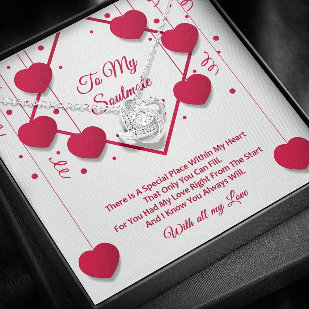 Love Knot Necklace - Red Ribbons - Soulmate