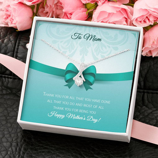 Alluring Beauty Necklace - Aqua Bow - Mom