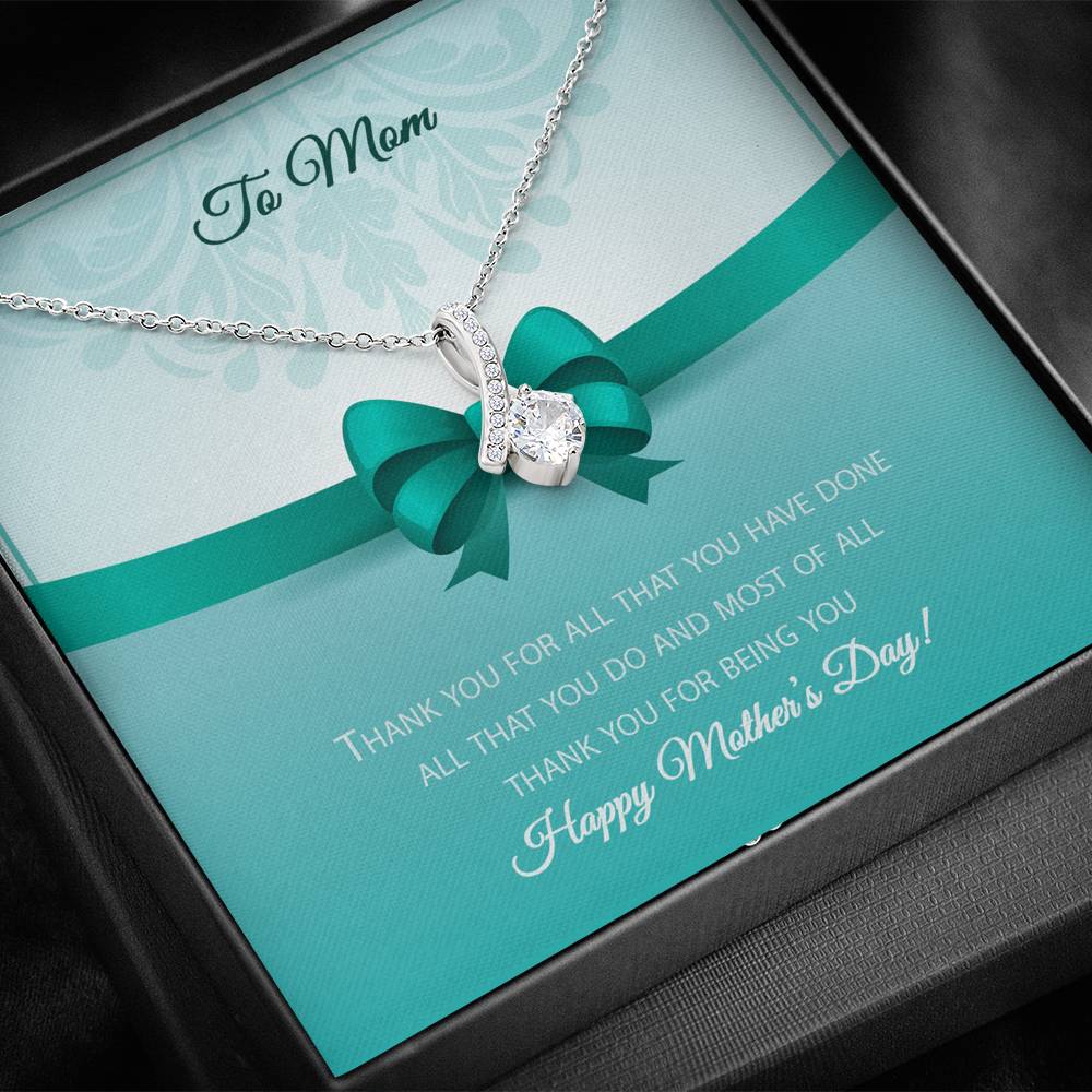 Alluring Beauty Necklace - Aqua Bow - Mom