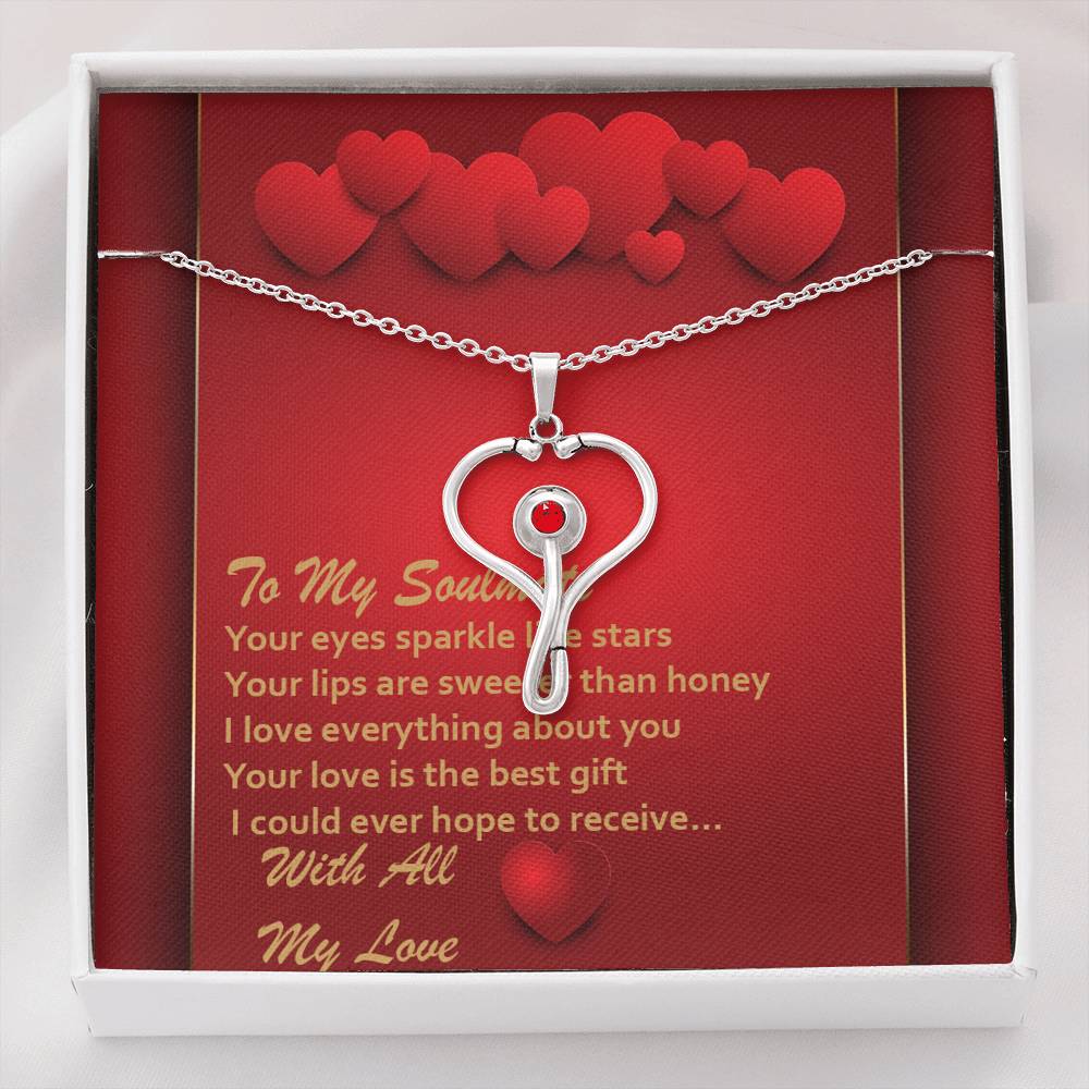 Stethoscope Necklace - Red Hearts - Soulmate