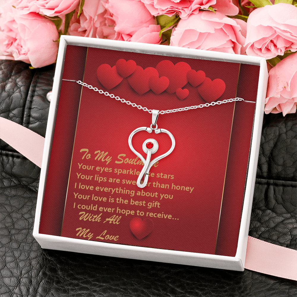 Stethoscope Necklace - Red Hearts - Soulmate